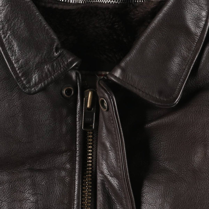 BOMBERS A-2 Leather Flight Jacket, Men's Size L Genuine Leather Cowhide brown type Vintage Second Hand