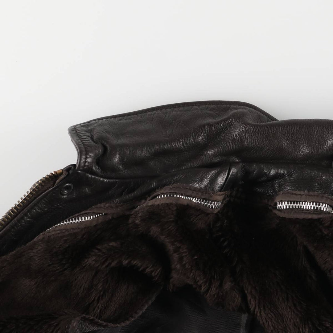 BOMBERS A-2 Leather Flight Jacket, Men's Size L Genuine Leather Cowhide brown type Vintage Second Hand