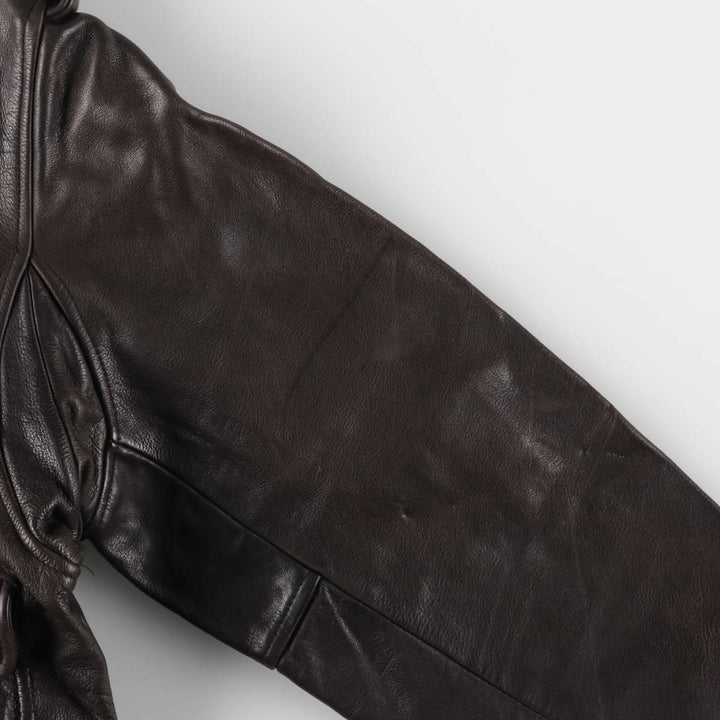 BOMBERS A-2 Leather Flight Jacket, Men's Size L Genuine Leather Cowhide brown type Vintage Second Hand