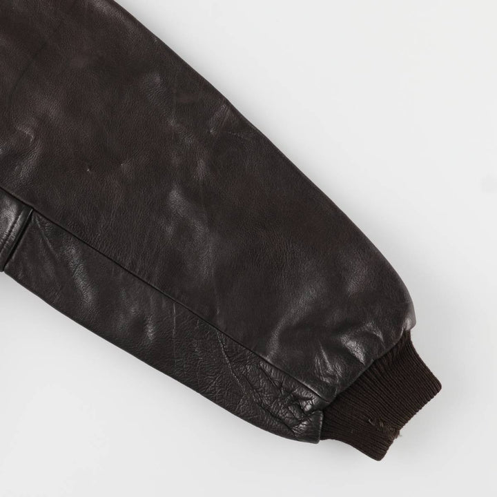 BOMBERS A-2 Leather Flight Jacket, Men's Size L Genuine Leather Cowhide brown type Vintage Second Hand