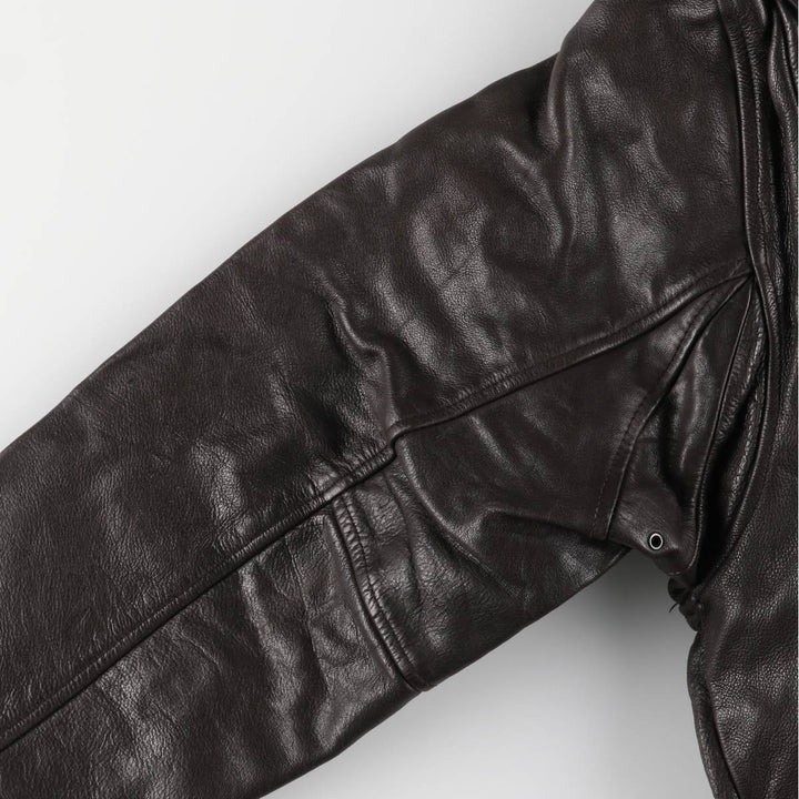 BOMBERS A-2 Leather Flight Jacket, Men's Size L Genuine Leather Cowhide brown type Vintage Second Hand