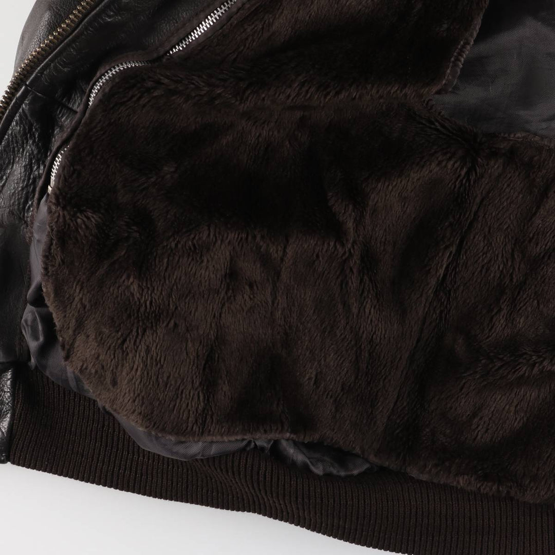 BOMBERS A-2 Leather Flight Jacket, Men's Size L Genuine Leather Cowhide brown type Vintage Second Hand