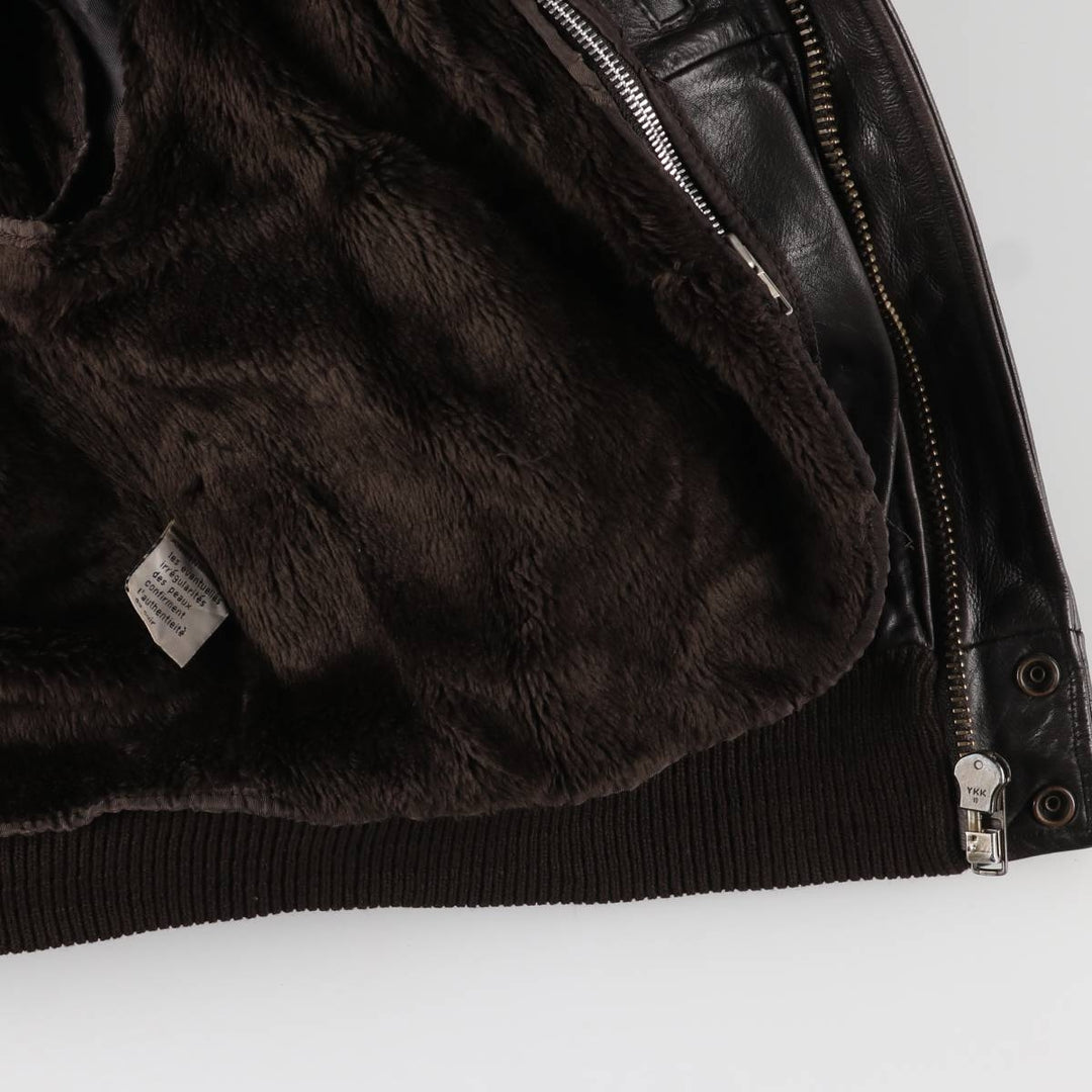 BOMBERS A-2 Leather Flight Jacket, Men's Size L Genuine Leather Cowhide brown type Vintage Second Hand