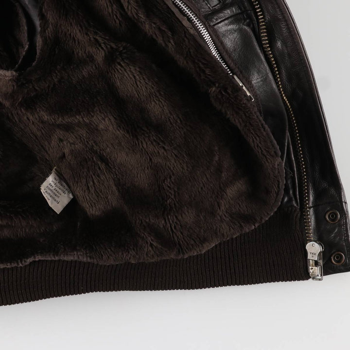 BOMBERS A-2 Leather Flight Jacket, Men's Size L Genuine Leather Cowhide brown type Vintage Second Hand