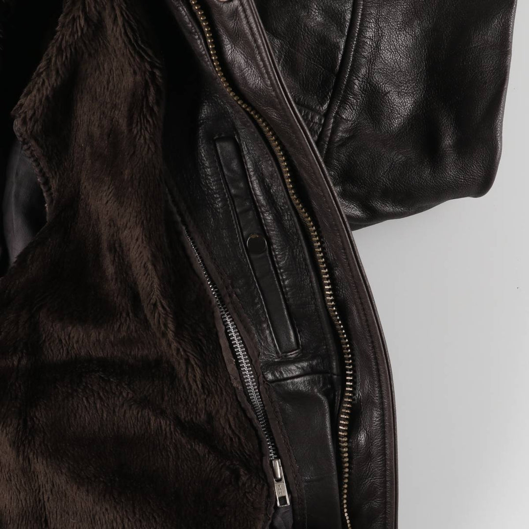 BOMBERS A-2 Leather Flight Jacket, Men's Size L Genuine Leather Cowhide brown type Vintage Second Hand