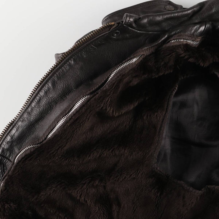 BOMBERS A-2 Leather Flight Jacket, Men's Size L Genuine Leather Cowhide brown type Vintage Second Hand