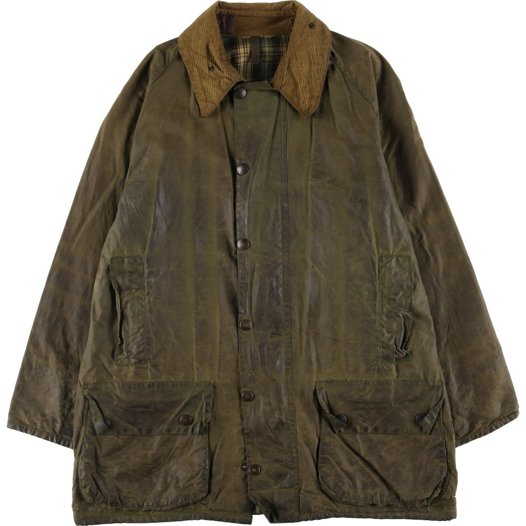 1980'S Barbour Beaufort 2 Warrant Oiled Hunting Jacket, Made in England, Men's Size Medium unclear Khaki type Vintage Second Hand
