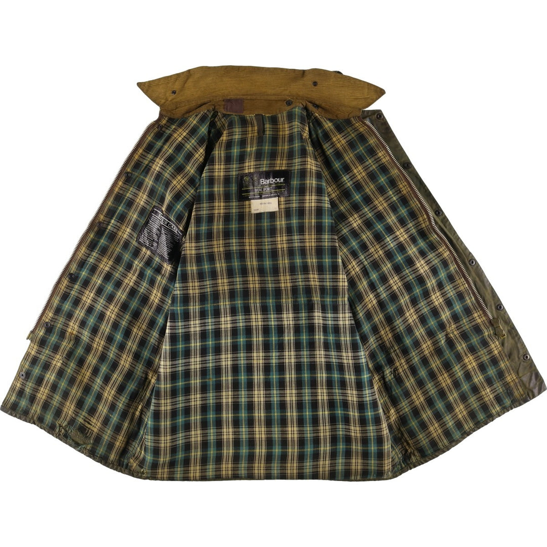 1980'S Barbour Beaufort 2 Warrant Oiled Hunting Jacket, Made in England, Men's Size Medium unclear Khaki type Vintage Second Hand