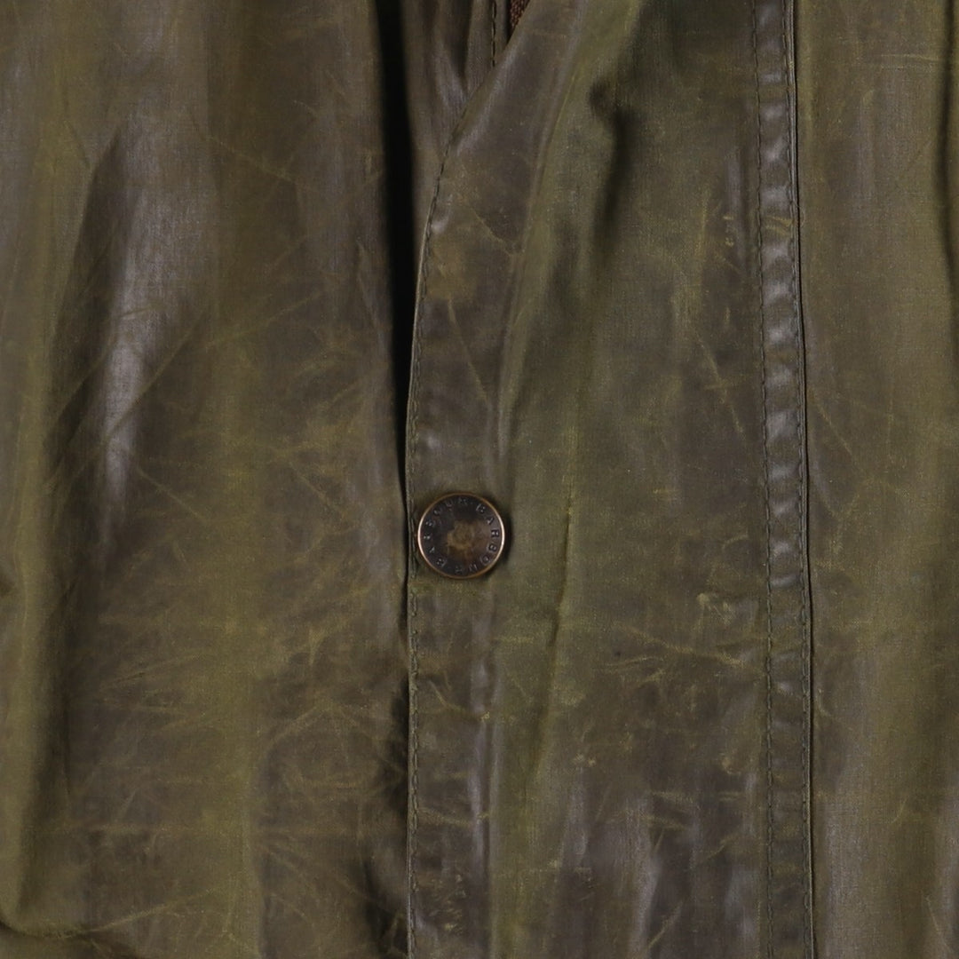 1980'S Barbour Beaufort 2 Warrant Oiled Hunting Jacket, Made in England, Men's Size Medium unclear Khaki type Vintage Second Hand
