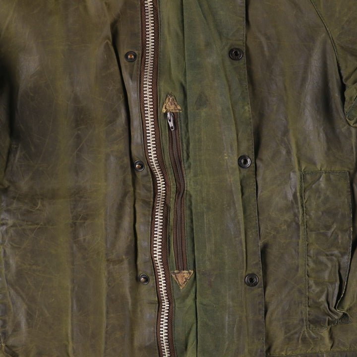 1980'S Barbour Beaufort 2 Warrant Oiled Hunting Jacket, Made in England, Men's Size Medium unclear Khaki type Vintage Second Hand