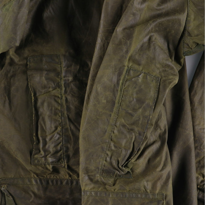 1980'S Barbour Beaufort 2 Warrant Oiled Hunting Jacket, Made in England, Men's Size Medium unclear Khaki type Vintage Second Hand