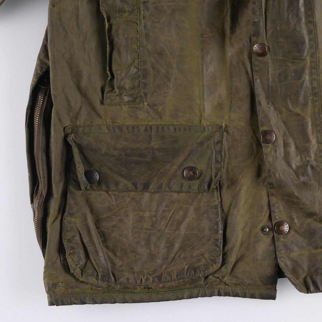 1980'S Barbour Beaufort 2 Warrant Oiled Hunting Jacket, Made in England, Men's Size Medium unclear Khaki type Vintage Second Hand
