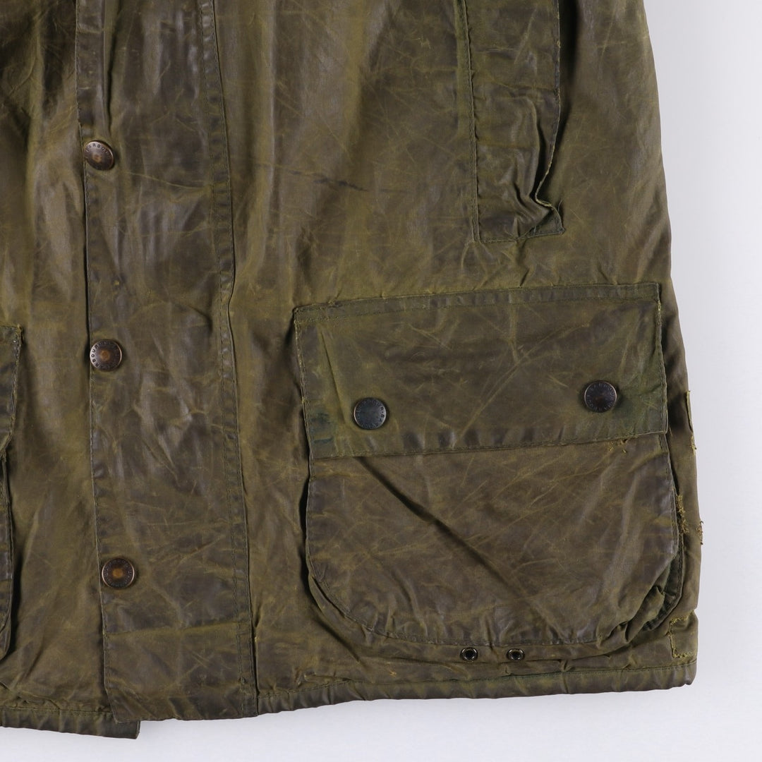 1980'S Barbour Beaufort 2 Warrant Oiled Hunting Jacket, Made in England, Men's Size Medium unclear Khaki type Vintage Second Hand