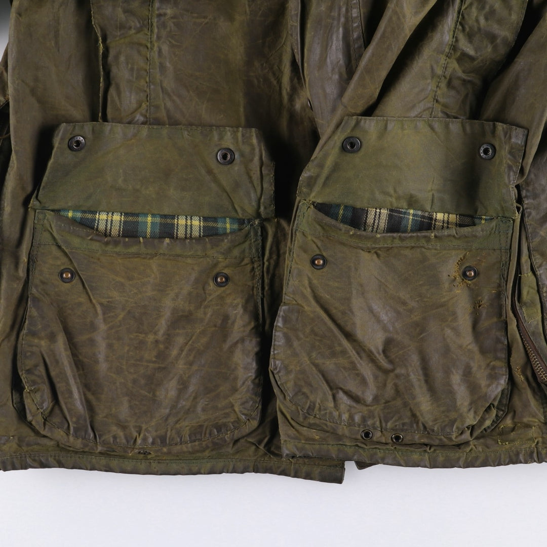1980'S Barbour Beaufort 2 Warrant Oiled Hunting Jacket, Made in England, Men's Size Medium unclear Khaki type Vintage Second Hand