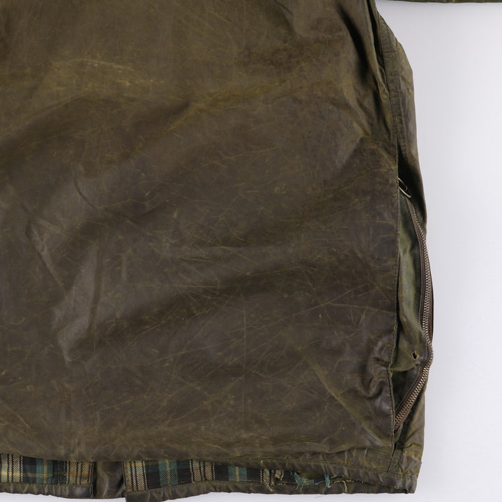 1980'S Barbour Beaufort 2 Warrant Oiled Hunting Jacket, Made in England, Men's Size Medium unclear Khaki type Vintage Second Hand