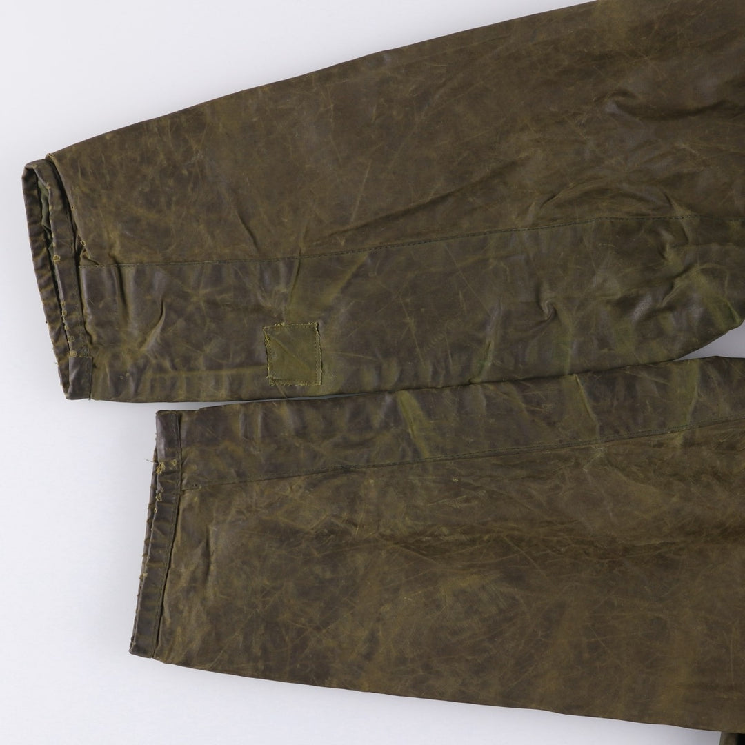 1980'S Barbour Beaufort 2 Warrant Oiled Hunting Jacket, Made in England, Men's Size Medium unclear Khaki type Vintage Second Hand