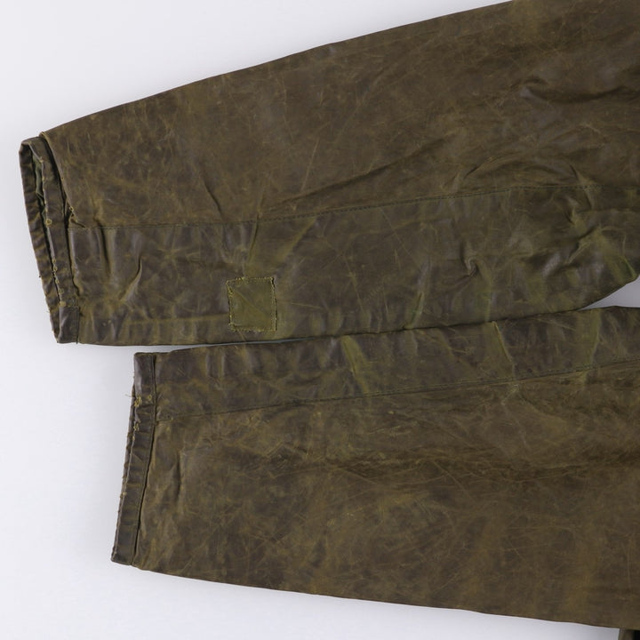 1980'S Barbour Beaufort 2 Warrant Oiled Hunting Jacket, Made in England, Men's Size Medium unclear Khaki type Vintage Second Hand