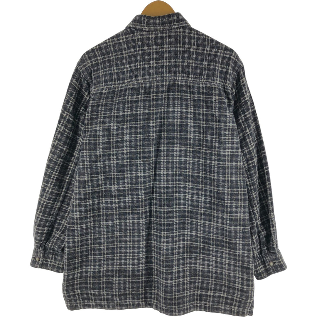 Levi's Long Sleeve Flannel Check Shirt, Box Shirt, Men's Medium cotton gray type Vintage Second Hand