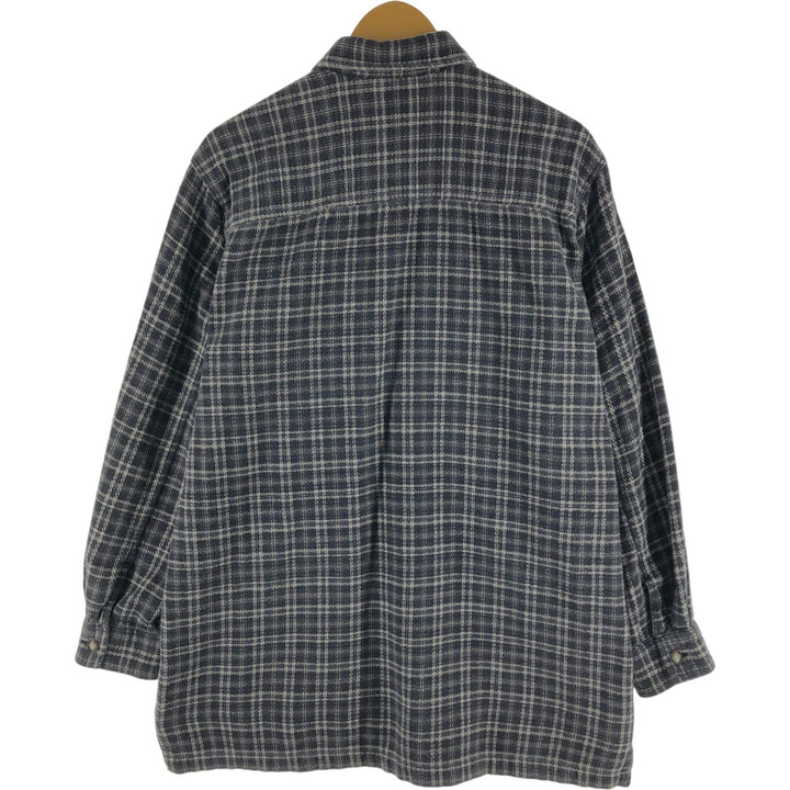 Levi's Long Sleeve Flannel Check Shirt, Box Shirt, Men's Medium cotton gray type Vintage Second Hand