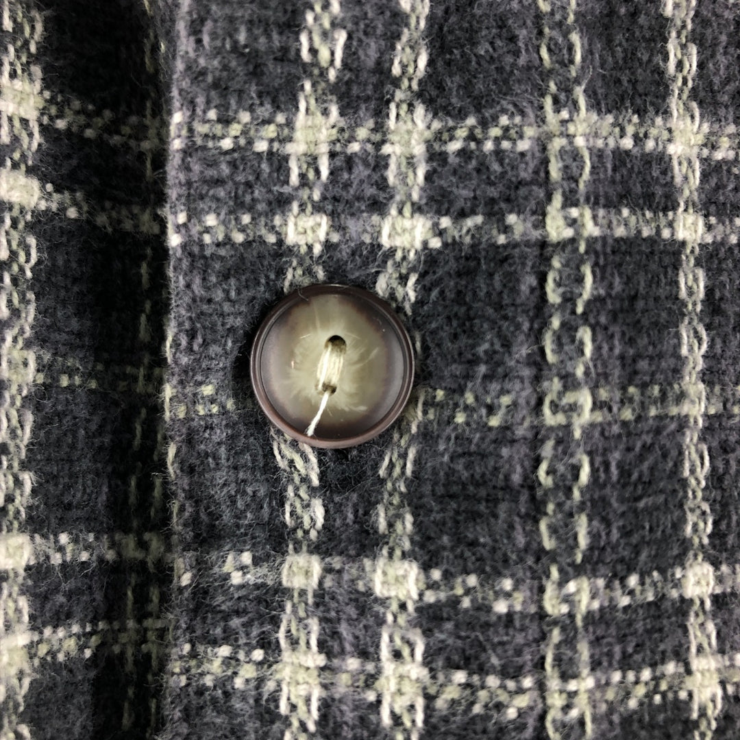 Levi's Long Sleeve Flannel Check Shirt, Box Shirt, Men's Medium cotton gray type Vintage Second Hand