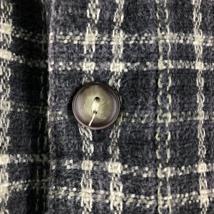 Levi's Long Sleeve Flannel Check Shirt, Box Shirt, Men's Medium cotton gray type Vintage Second Hand