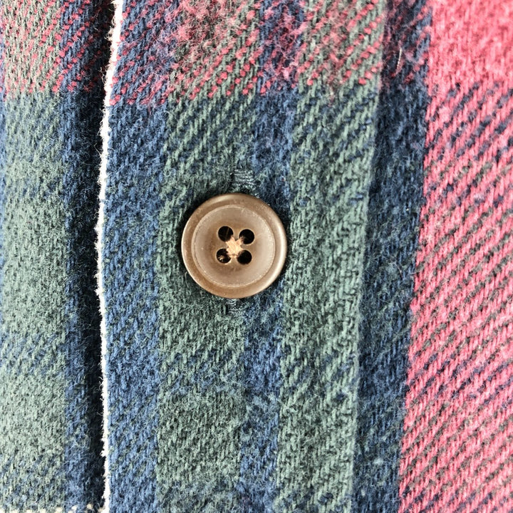 90s~ St. John's Bay ST. JOHN'S BAY Long Sleeve Heavy Flannel Check Shirt Men's L Size Vintage cotton red type Vintage Second Hand