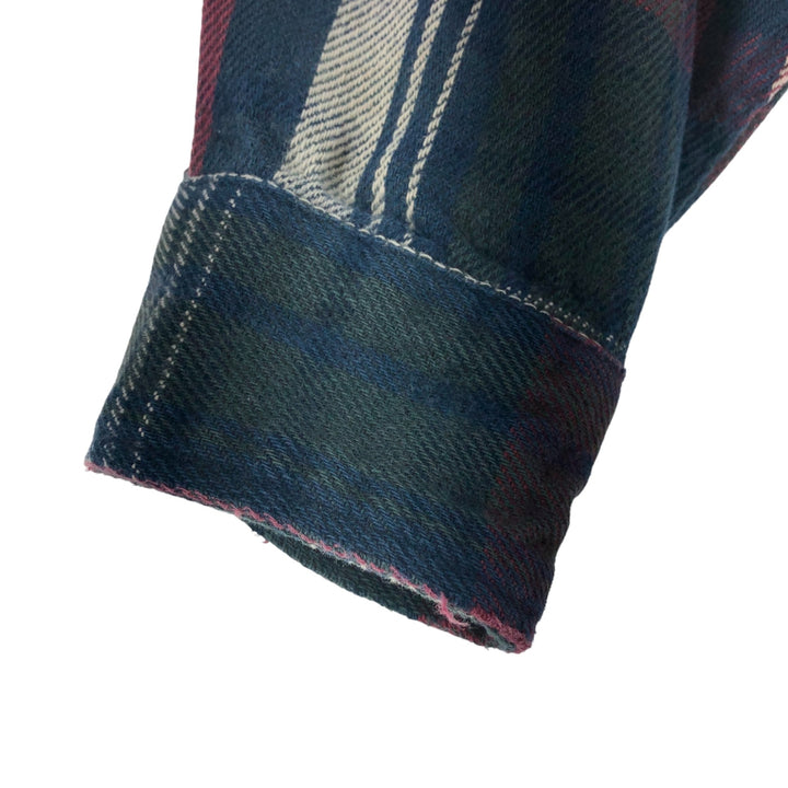 90s~ St. John's Bay ST. JOHN'S BAY Long Sleeve Heavy Flannel Check Shirt Men's L Size Vintage cotton red type Vintage Second Hand
