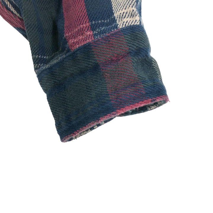 90s~ St. John's Bay ST. JOHN'S BAY Long Sleeve Heavy Flannel Check Shirt Men's L Size Vintage cotton red type Vintage Second Hand