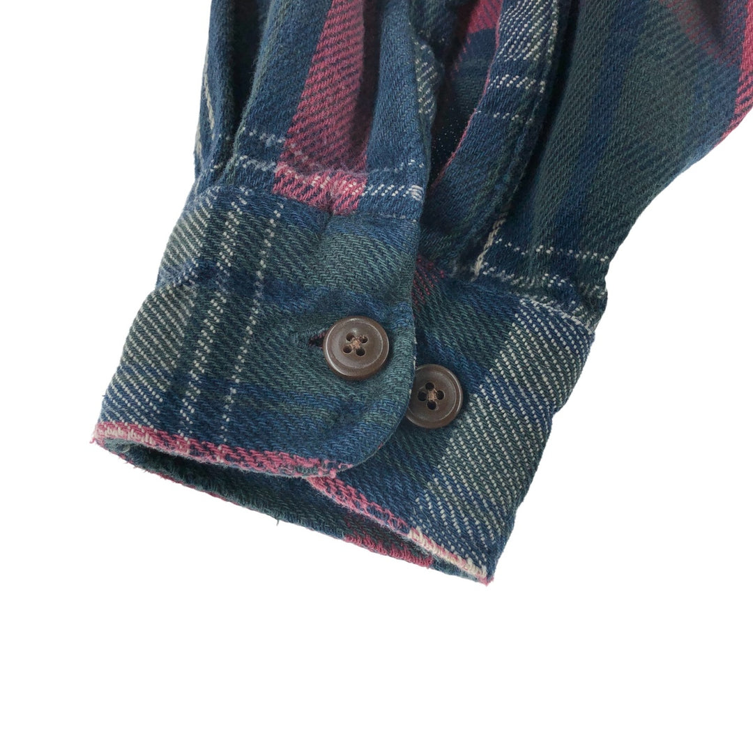 90s~ St. John's Bay ST. JOHN'S BAY Long Sleeve Heavy Flannel Check Shirt Men's L Size Vintage cotton red type Vintage Second Hand