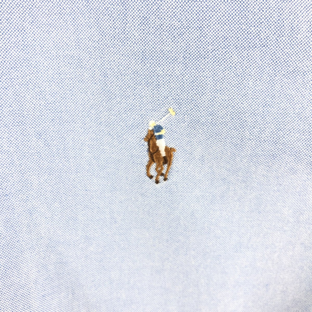 Ralph Lauren YARMOUTH long sleeve button down shirt, men's XL size cotton Blue type light blue Vintage Second Hand