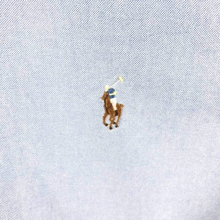 Ralph Lauren YARMOUTH long sleeve button down shirt, men's XL size cotton Blue type light blue Vintage Second Hand