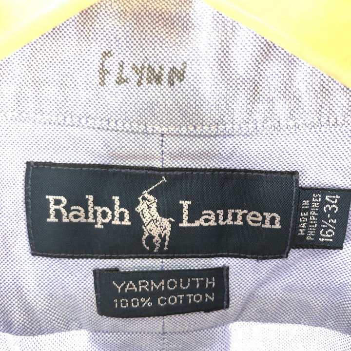 Ralph Lauren YARMOUTH long sleeve button down shirt, men's size L cotton Blue type light blue Vintage Second Hand