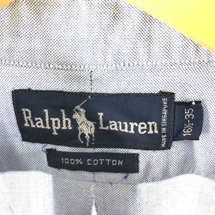 Ralph Lauren long sleeve button down shirt, men's size L cotton Blue type light blue Vintage Second Hand