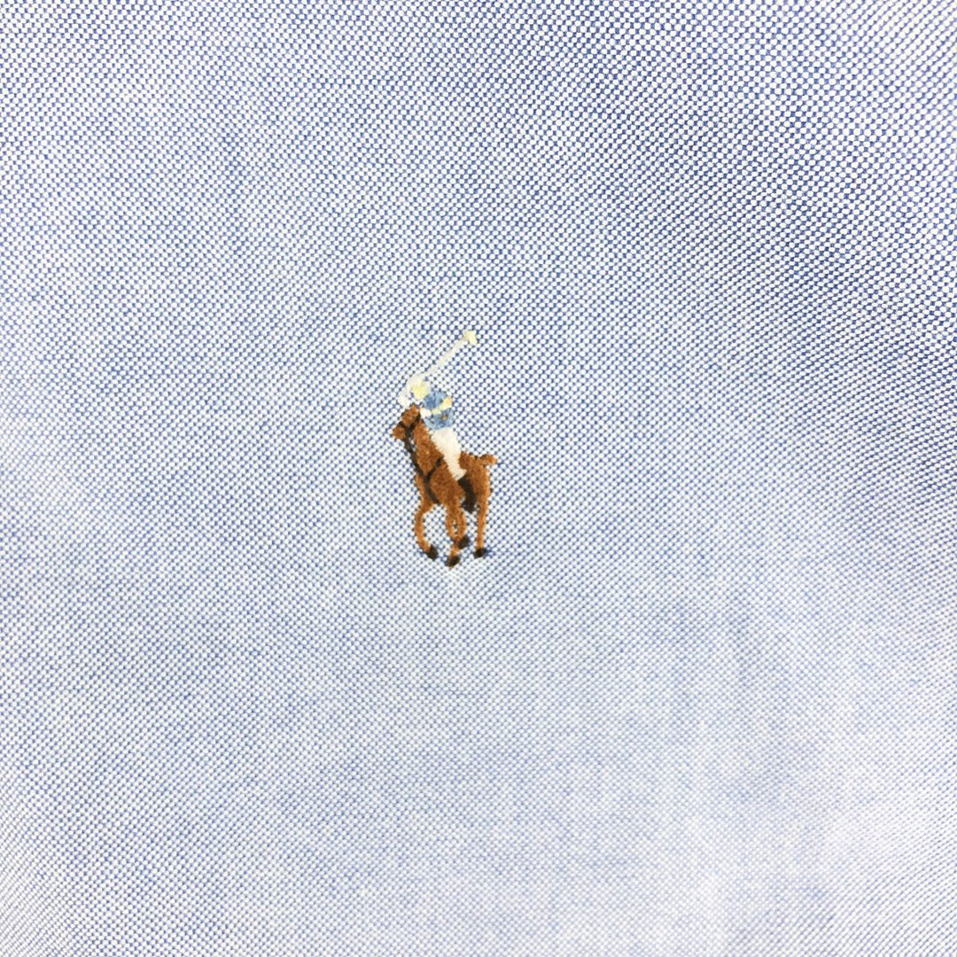 Ralph Lauren long sleeve button down shirt, men's size L cotton Blue type light blue Vintage Second Hand