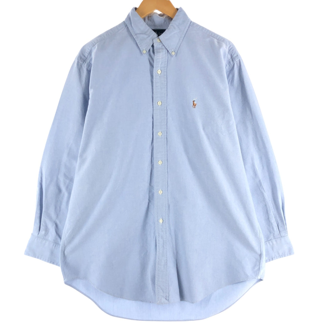 Ralph Lauren YARMOUTH long sleeve button down shirt, men's size L cotton Blue type light blue Vintage Second Hand
