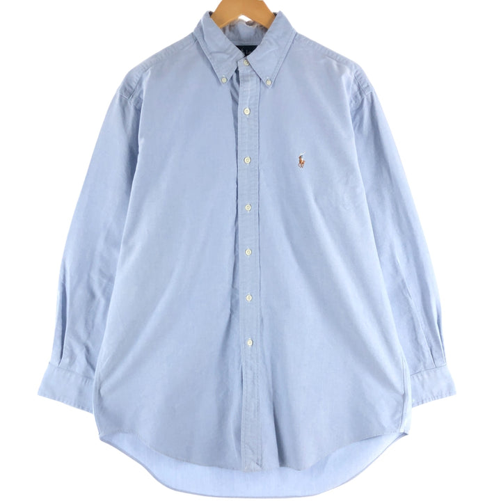 Ralph Lauren YARMOUTH long sleeve button down shirt, men's size L cotton Blue type light blue Vintage Second Hand