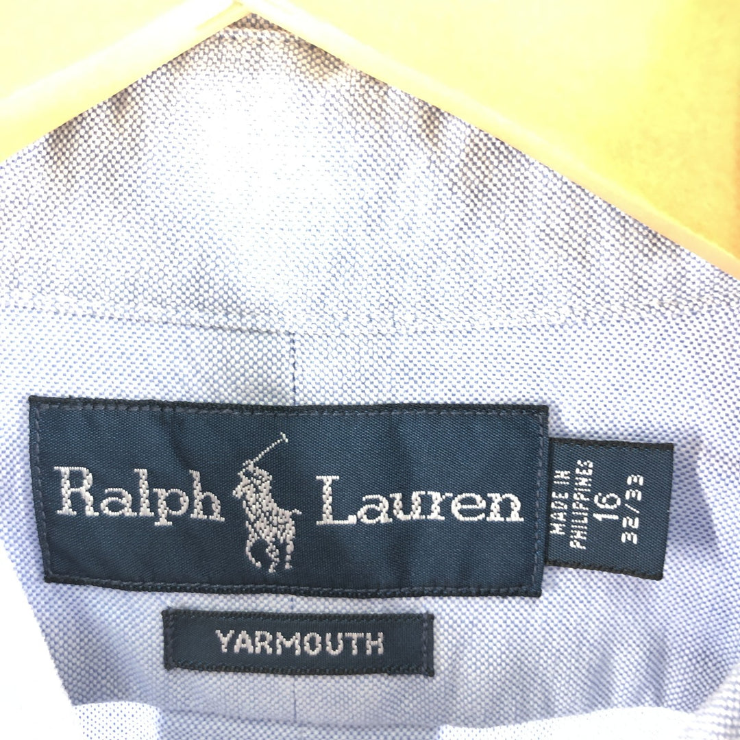 Ralph Lauren YARMOUTH long sleeve button down shirt, men's size L cotton Blue type light blue Vintage Second Hand