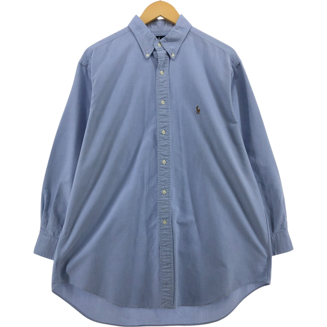 Ralph Lauren YARMOUTH long sleeve button down shirt, men's XL size cotton blue type Vintage Second Hand