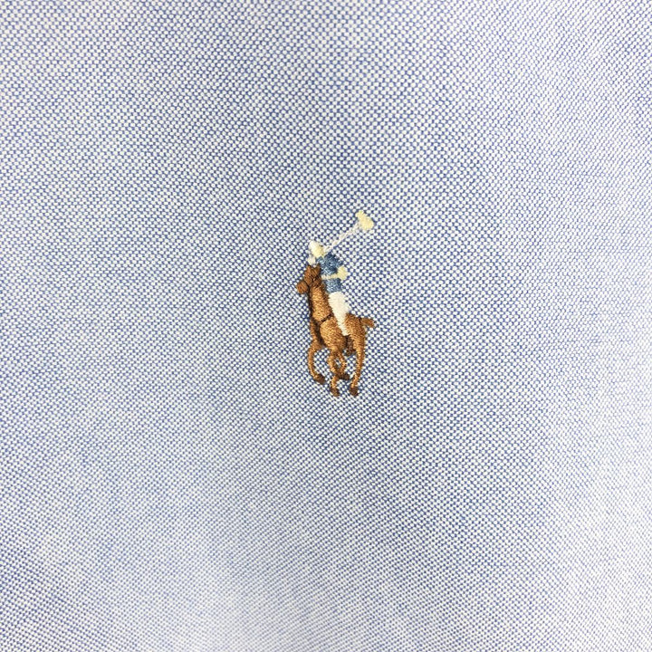 Ralph Lauren YARMOUTH long sleeve button down shirt, men's XL size cotton Blue type light blue Vintage Second Hand
