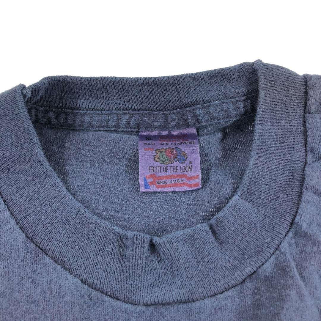 90'S Fruit of the Loom Advertising T-shirt Made in USA Men's XL Vintage cotton Navy blue Vintage Second Hand