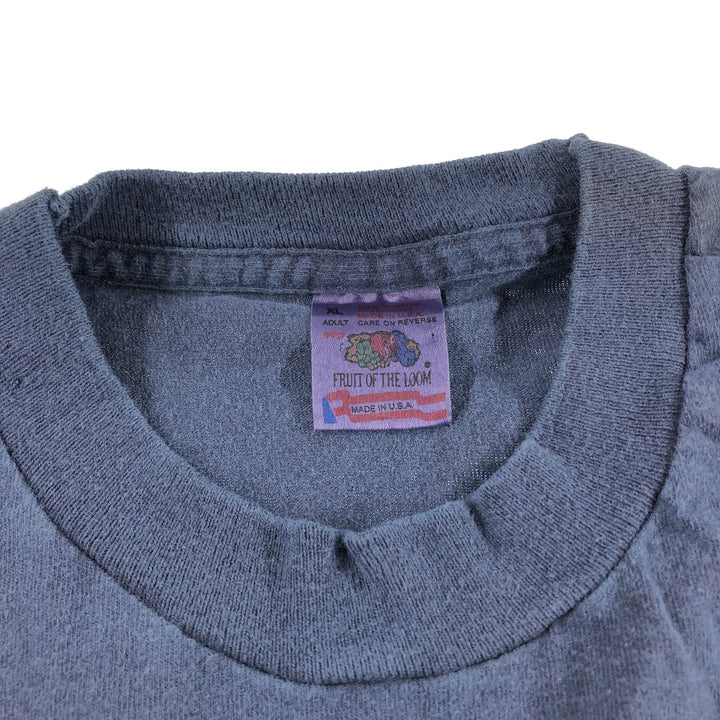 90'S Fruit of the Loom Advertising T-shirt Made in USA Men's XL Vintage cotton Navy blue Vintage Second Hand
