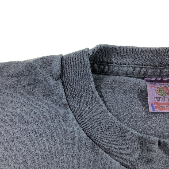 90'S Fruit of the Loom Advertising T-shirt Made in USA Men's XL Vintage cotton Navy blue Vintage Second Hand