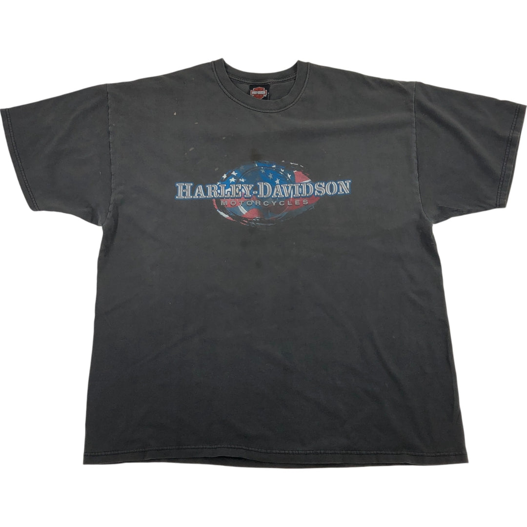 00'S Harley-Davidson HANES BEEFY Motorcycle Bike T-shirt Made in USA Men's XXL cotton black type Vintage Second Hand
