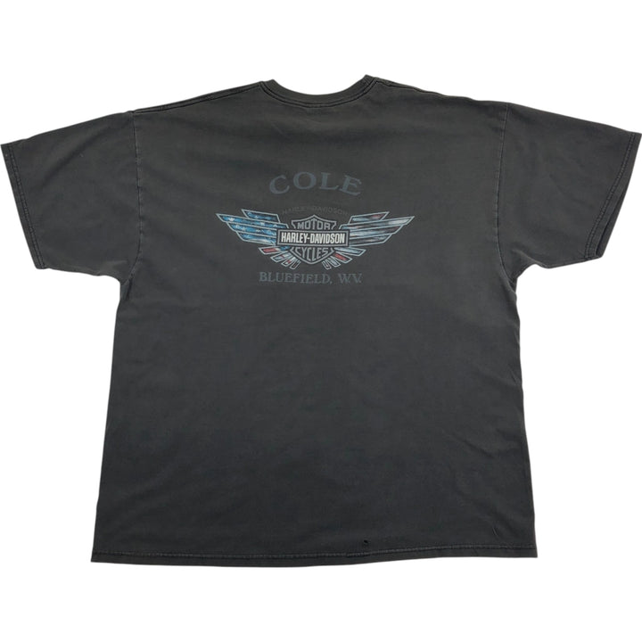 00'S Harley-Davidson HANES BEEFY Motorcycle Bike T-shirt Made in USA Men's XXL cotton black type Vintage Second Hand