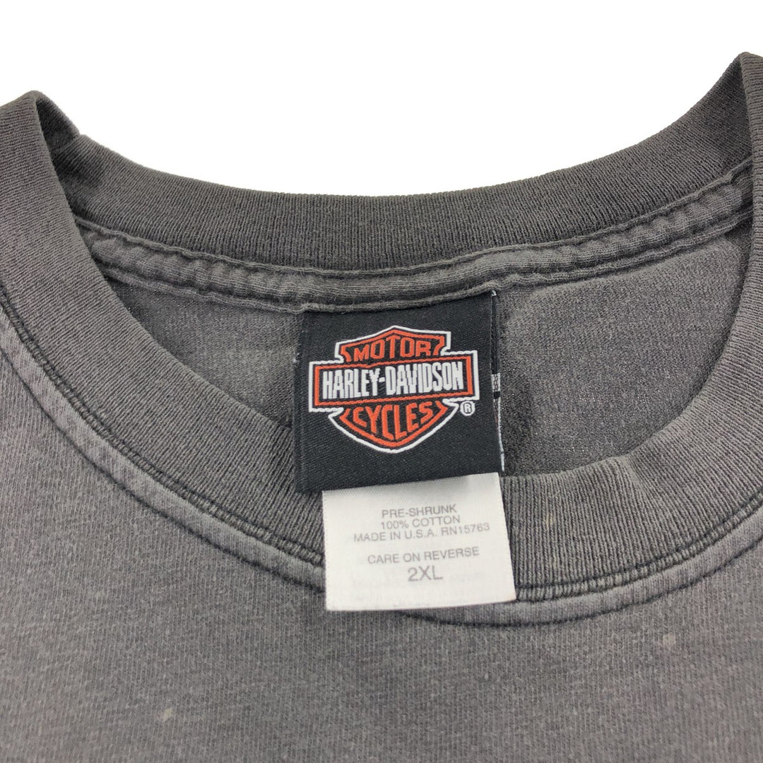 00'S Harley-Davidson HANES BEEFY Motorcycle Bike T-shirt Made in USA Men's XXL cotton black type Vintage Second Hand