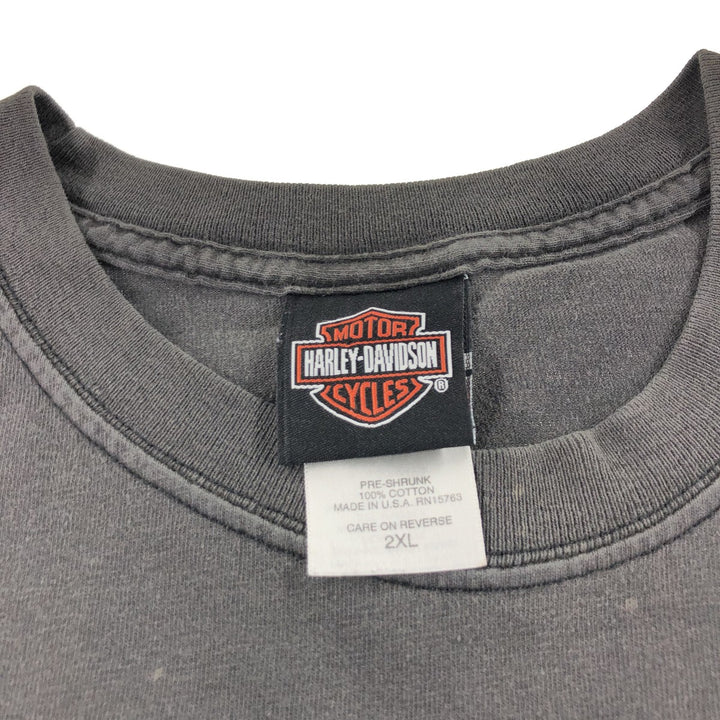 00'S Harley-Davidson HANES BEEFY Motorcycle Bike T-shirt Made in USA Men's XXL cotton black type Vintage Second Hand