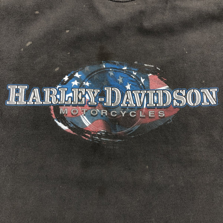 00'S Harley-Davidson HANES BEEFY Motorcycle Bike T-shirt Made in USA Men's XXL cotton black type Vintage Second Hand