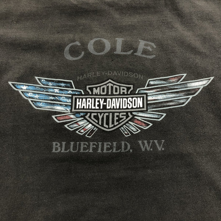 00'S Harley-Davidson HANES BEEFY Motorcycle Bike T-shirt Made in USA Men's XXL cotton black type Vintage Second Hand