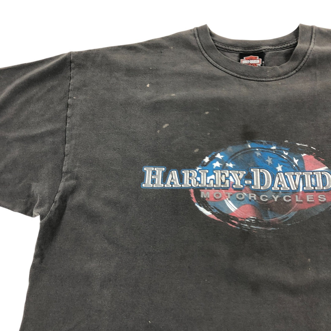00'S Harley-Davidson HANES BEEFY Motorcycle Bike T-shirt Made in USA Men's XXL cotton black type Vintage Second Hand