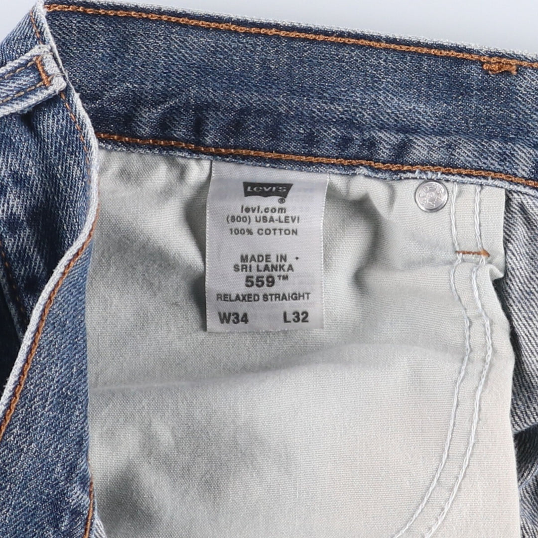 Levi's 559 RELAXED STRAIGHT straight denim pants for men, size w34 cotton blue type Vintage Second Hand